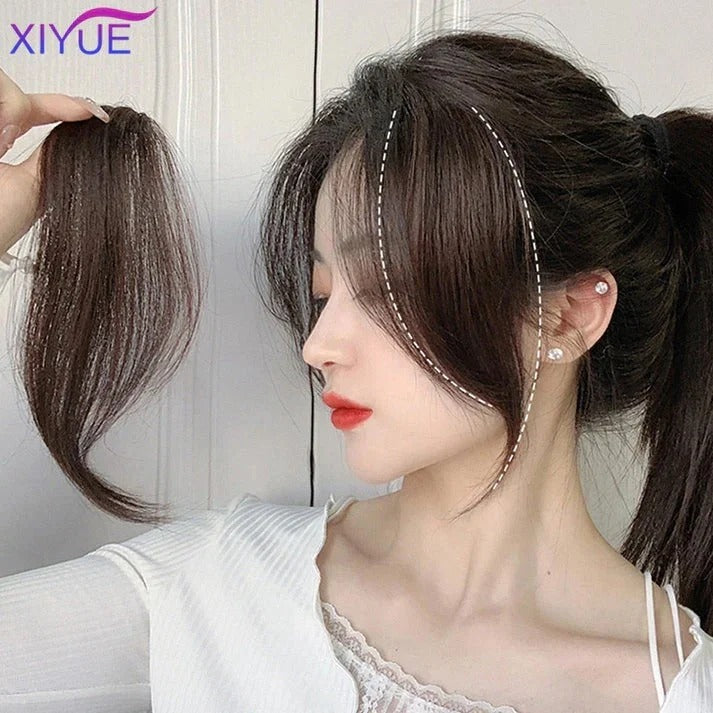 2-Clip-In Front Side Hair Bangs Extension