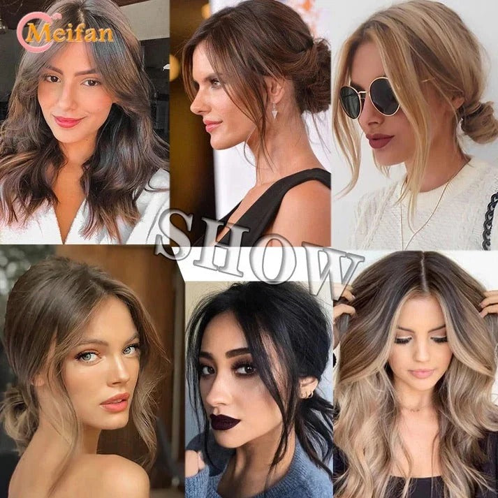2-Clip-In Front Side Hair Bangs Extension